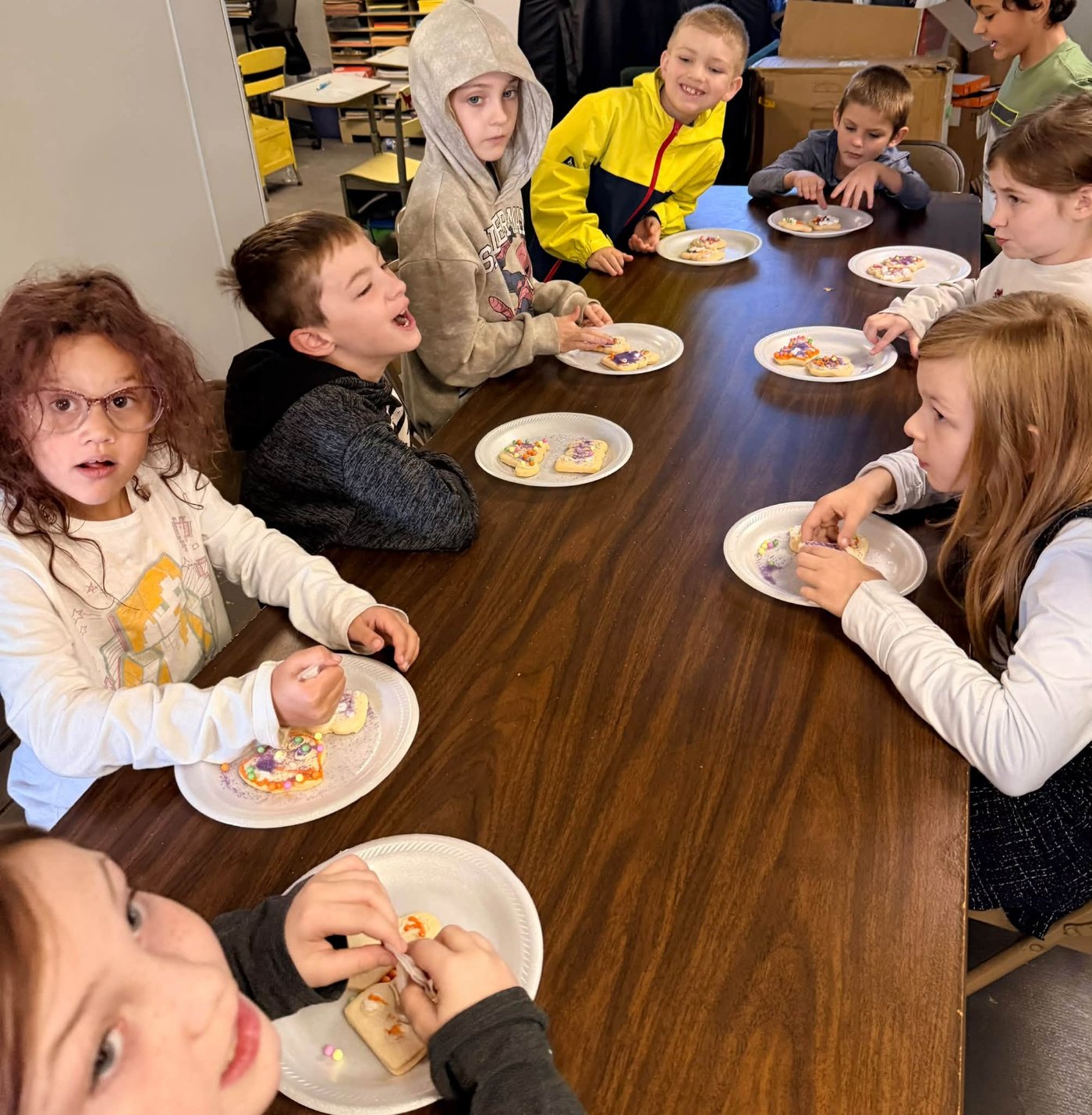 Anchor & Oak Academy students at a table